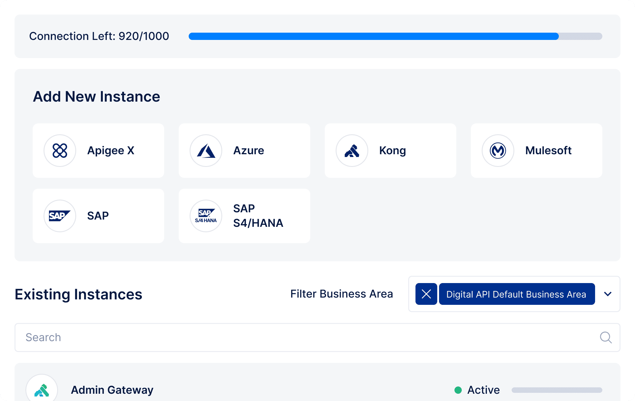 screenshot of API Gateway Manager